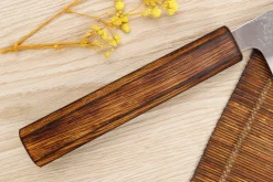 Couteau de chef japonais artisanal Wusaki Yoshi G3 chêne 24cm