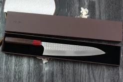 Couteau de chef japonais artisanal Yoshimi Kato Minamo SG2 Tsuchime 24cm