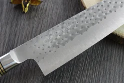 Couteau de chef japonais artisanal forgé Takeshi Saji R2 Tsuchime 24cm