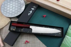 Couteau de chef japonais artisanal Kei Kobayashi SG2 Heptagone 21cm