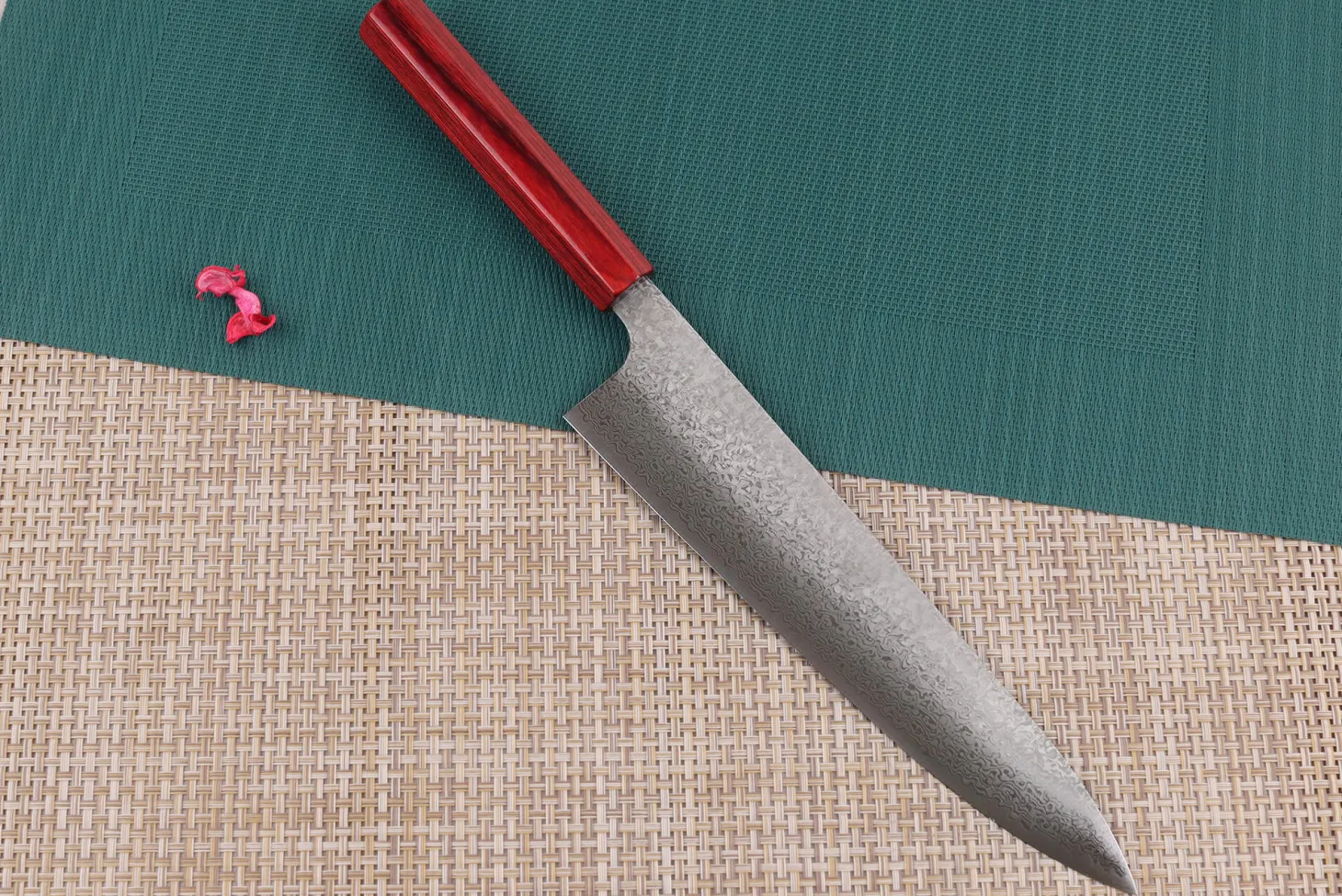 Couteau de chef japonais artisanal Kei Kobayashi SG2 damas 24cm