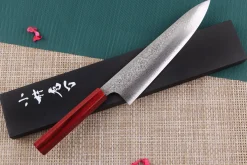 Couteau de chef japonais artisanal Kei Kobayashi SG2 damas 24cm