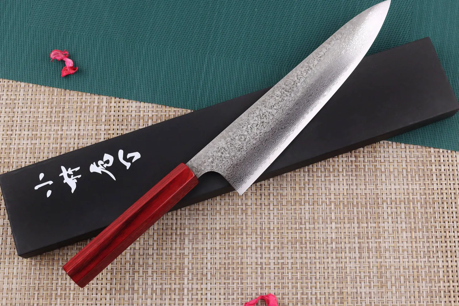 Couteau de chef japonais artisanal Kei Kobayashi SG2 damas 24cm