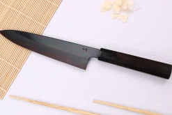Couteau de chef japonais artisanal Kagekiyo Yoshikazu Tanaka Black Damas Aogami 21cm