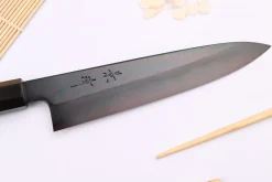 Couteau de chef japonais artisanal Kagekiyo Yoshikazu Tanaka Black Damas Aogami 21cm