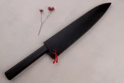 Couteau de chef japonais artisanal Kagekiyo Yoshikazu Tanaka Damas Aogami 21cm + Saya