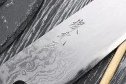 Couteau de chef japonais artisanal haut de gamme Yoshikazu Ikeda damas Blue Steel 1 21cm