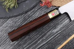 Couteau de chef japonais artisanal haut de gamme Yoshikazu Ikeda damas Blue Steel 1 21cm