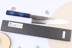 Couteau de chef japonais 21cm Sakai Takayuki Nanairo Blue Damas VG10
