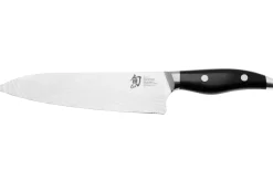 Couteau de chef japonais KAI Shun Nagare Black lame damas 72 couches Dual Core 20cm manche bombé