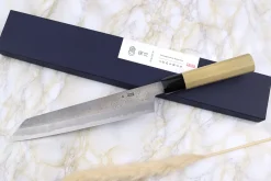 Couteau de chef kiritsuke 24cm japonais artisanal Sakai Kikumori Kikuzuki Rin