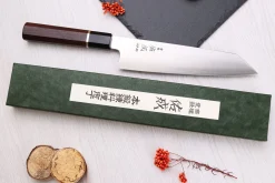 Couteau de chef kiritsuke 21cm japonais artisanal Sukenari HAP40 San Maï manche en bois de rose