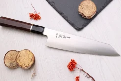 Couteau de chef kiritsuke 21cm japonais artisanal Sukenari HAP40 San Maï manche en bois de rose