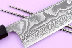 Couteau de chef kiritsuke 24cm japonais artisanal Yuzo Kanko Damas SG2