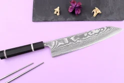 Couteau de chef kiritsuke 24cm japonais artisanal Yuzo Kanko Damas SG2