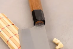 Couteau de chef kiritsuke 20cm japonais artisanal Nigara Hamono Migaki Tsuchime SG2 teck
