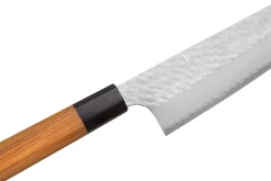 Couteau de chef kiritsuke 20cm japonais artisanal Nigara Hamono Migaki Tsuchime SG2 teck
