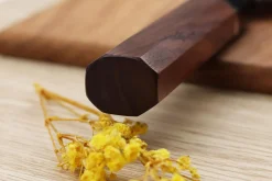 Couteau de chef kiritsuke 24cm japonais artisanal Sukenari SG2 San Maï manche en bois de rose