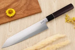 Couteau de chef kiritsuke 24cm japonais artisanal Sukenari SG2 San Maï manche en bois de rose