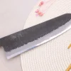 Couteau de chef kiritsuke 21cm japonais artisanal Hinoura Mutsumi Ajikataya Black Nashiji