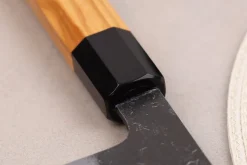 Couteau de chef kiritsuke 24cm japonais artisanal Hinoura Mutsumi Ajikataya Black Nashiji