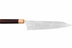 Couteau de chef kiritsuke japonais artisanal martelé Yu Kurosaki senko 24cm acier SG2