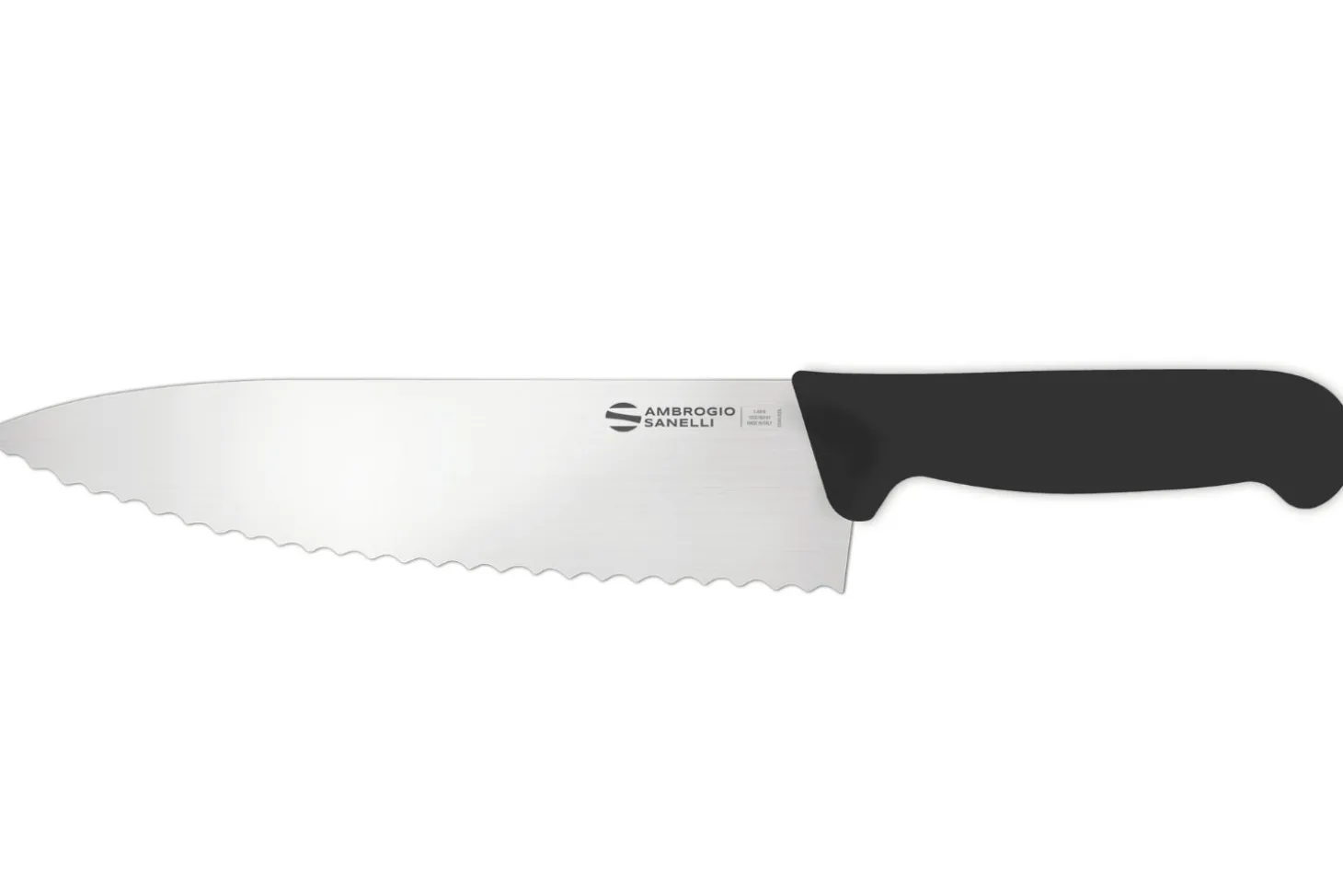 Couteau de chef professionnel Ambrogio Sanelli Supra dentelé noir