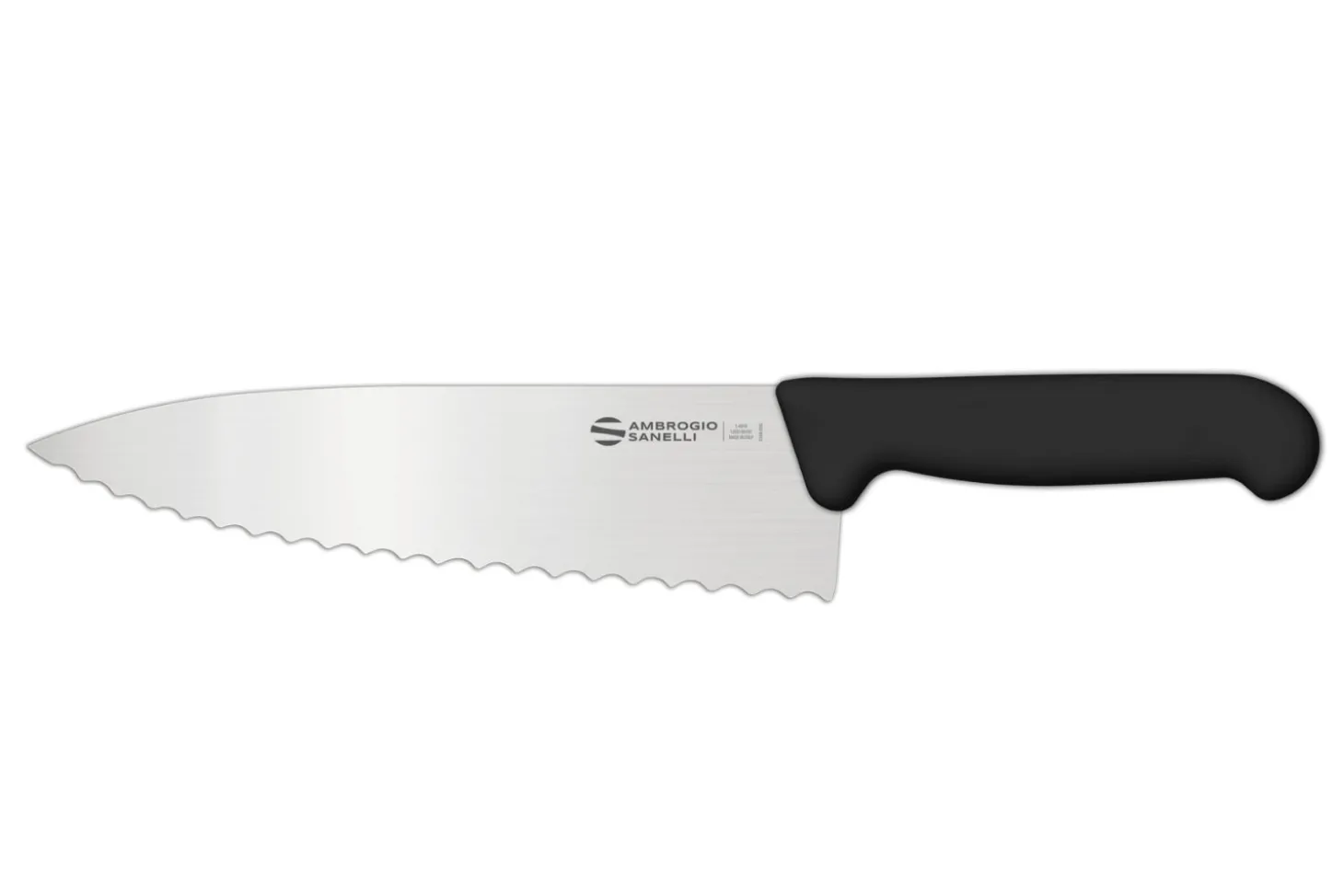 Couteau de chef professionnel Ambrogio Sanelli Supra dentelé noir