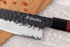 Couteau de chef Sayuto Séquoia San Mai martelé 21cm