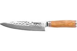 Couteau de chef Wusaki Damas 10Cr 20cm manche en olivier