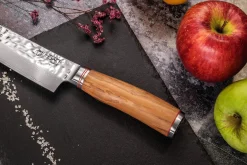 Couteau de chef Wusaki Damas 10Cr 20cm manche en olivier