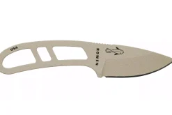 Couteau de cou Esee Candiru CAN-DT-E lame acier carbone 5,1cm manche ajouré en acier désert + étui