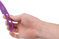 Couteau de cou Esee Candiru CAN-PURP-E lame acier carbone 5,1cm manche ajouré acier violet + étui