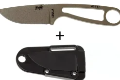 Couteau de cou Esee Dark Earth Izula IZULA-DE lame acier carbone 6,7cm manche en acier + étui