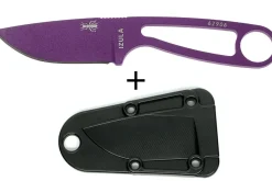 Couteau de cou Esee Izula IZULA-PURP-BLK lame acier carbone 6,2cm manche troué acier + étui noir