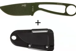 Couteau de cou Esee Izula IZULA-OD lame acier carbone 6,2cm manche ajouré acier vert olive + étui