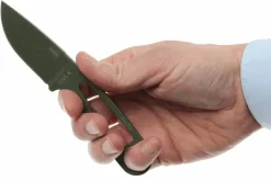 Couteau de cou Esee Izula IZULA-OD lame acier carbone 6,2cm manche ajouré acier vert olive + étui