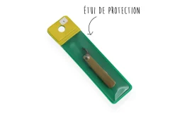 Couteau de poche Higonokami Kanetsune 4cm acier SK-5 manche laiton