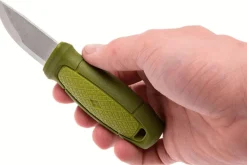 Couteau de poche Mora Eldris 12651 lame inox 5,9cm manche caoutchouc vert + étui