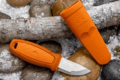 Couteau de poche Mora Eldris 13501 lame inox 5,9cm manche caoutchouc burnt orange + étui