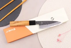 Couteau d'office 10cm japonais artisanal Hinoura Mutsumi Ajikataya Black Nashiji