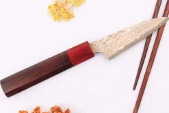 Couteau d'office 9cm japonais artisanal Takeshi Saji VG10 Rainbow Nashiji
