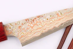 Couteau d'office 9cm japonais artisanal Takeshi Saji VG10 Rainbow Nashiji