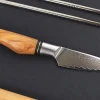 Couteau d'office 9,5cm Ryda Knives ST650 Damas et manche en olivier