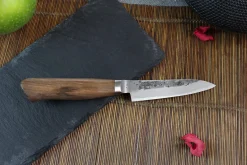Couteau d'office japonais artisanal Wusaki Nogami BS2 9cm manche en noyer