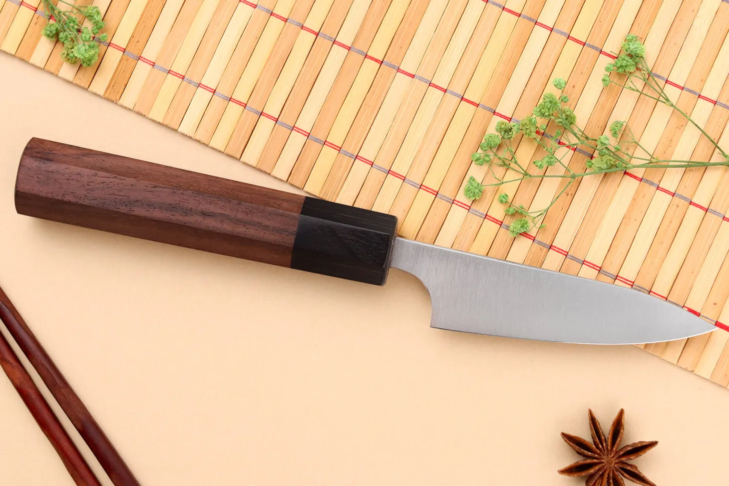 Couteau d'office japonais artisanal Shibata Koutetsu AS 8cm