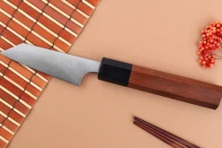Couteau d'office kiritsuke japonais artisanal Shibata Koutetsu R2 8cm