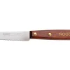 Couteau d'office Nogent Classic en bois de charme teinte merisier lame crantée 9cm
