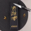 Couteau d'office Wusaki Sakin Damas 10Cr 9cm manche en fibre de carbone et feuille d'or