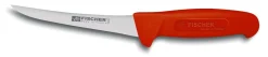 Couteau à désosser professionnel Fischer HACCP lame courbée 15cm manche rouge